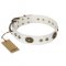 "Adorable Dream" FDT Artisan White Leather Dog Collar