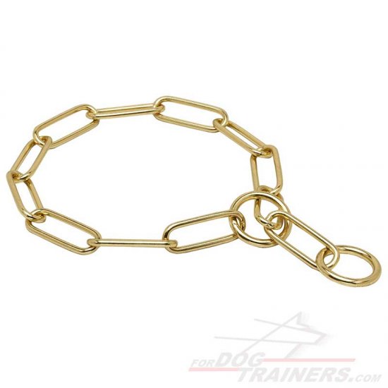 "Chain Trainer" Fur Saver Dog Collar Made of Brass - 1/6 inch (4 mm)