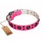 "Pink of Perfection" FDT Artisan Studded Leather Dog Collar
