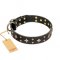 "A La Mode" FDT Artisan Handcrafted Black Leather Dog Collar