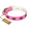 "Forever Fashion" FDT Artisan Leather Dog Collar with Old Look Plates - 1 1/2 inch (40 mm) wide