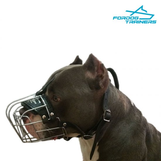 Lightweight Wire Basket Amsatff Muzzle for Comfortable and Safe Walking and Training