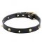 "Rock the Goth" Leather Dog Collar with Brass Spikes and Skulls