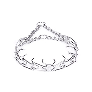 "No Pulling" Herm Sprenger Chrome Plated Steel Pinch Collar - 1/8 (3 mm) Wire Gauge