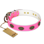 "Forever Fashion" FDT Artisan Leather Dog Collar with Old Look Plates - 1 1/2 inch (40 mm) wide