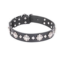 'Code of Chivalry' FDT Artisan Embellished Leather Dog Collar