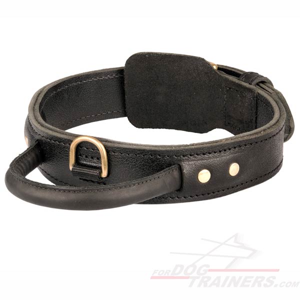 LARGE HAND-CRAFTED RED SOFT LEATHER DOG COLLAR TRAINING STRONG MEDIUM/LARGE TERRIER SPANIEL LABRADOR 55 cm