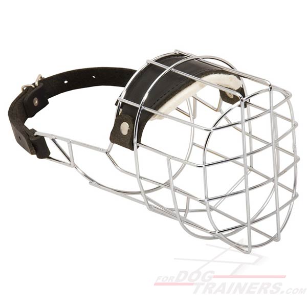 Wide metal cage muzzle for Large Dog Breed