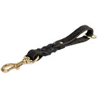 Braided Short Leather Dog Leash (pull tab leash)