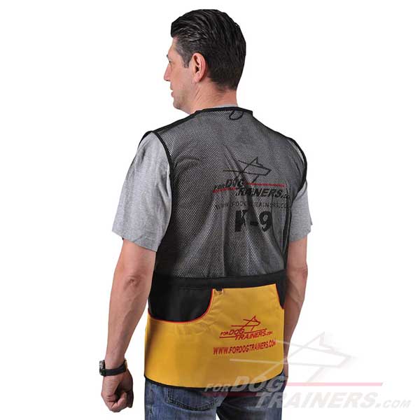 Synthetic dog training vest air ventilated