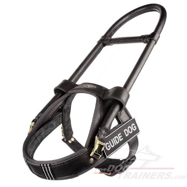 High quality leather guide dog harness